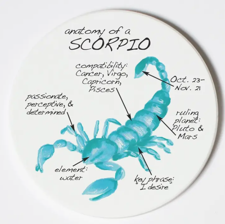 Scorpio Zodiac Anatomy Coasters