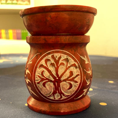 Red Soapstone Incense/Oil Burner 3.25"