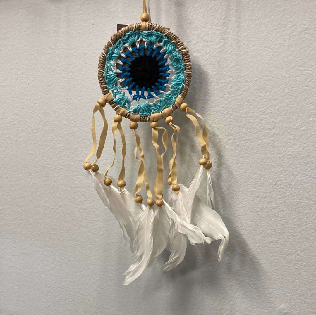 Turquoise, & Azul Pastel Dreamcatcher Cotton 3.75" w