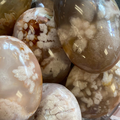 Cherry Blossom Agate Palm Stone