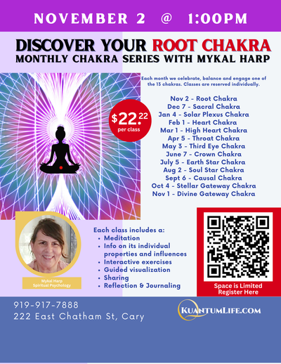 EVENT: Monthly Chakra Series -Join Any Time – Discover and Balance Your 13 Chakras