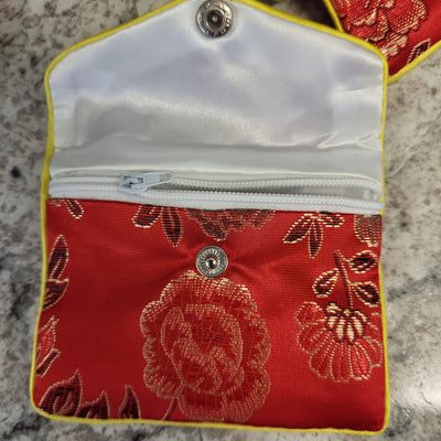 Brocade Coin Purse Pouch 3x2.5"