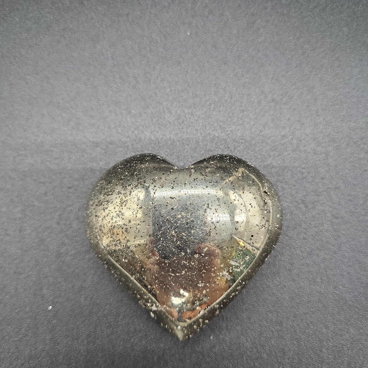 Pyrite Heart Carved Crystal (approx 1.5-2")