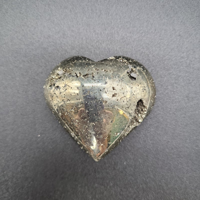 Pyrite Heart Carved Crystal (approx 1.5-2")