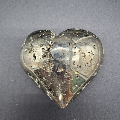 2.25" Pyrite Heart Carved Crystal