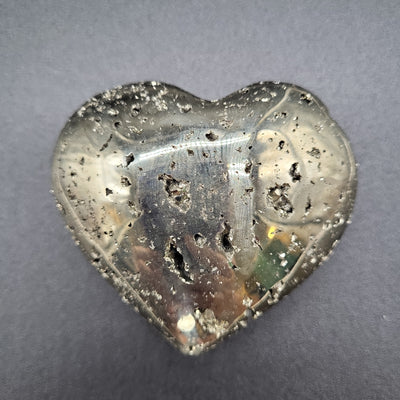 2.5" Pyrite Heart Carved Crystal