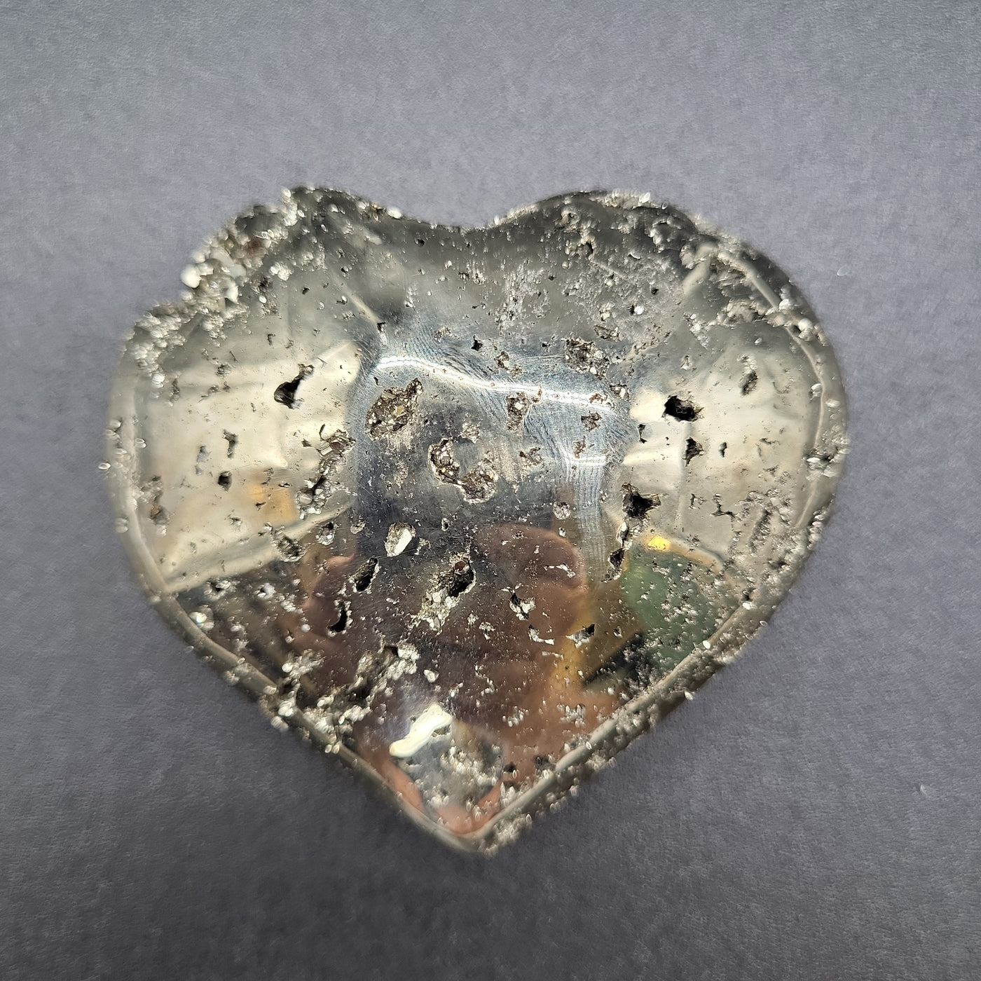 2.5" Pyrite Heart Carved Crystal