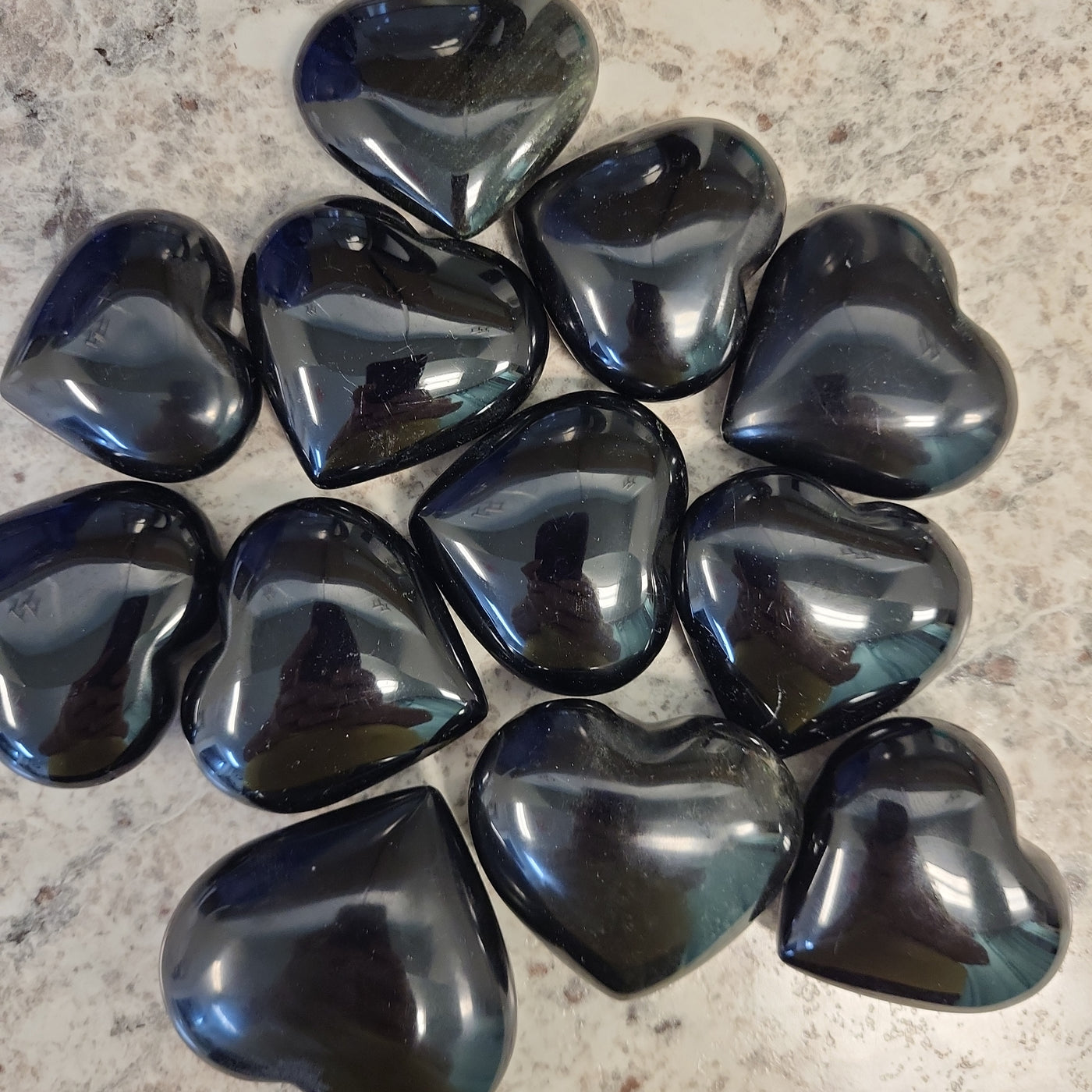 Black Obsidian Heart 1.75"-2"