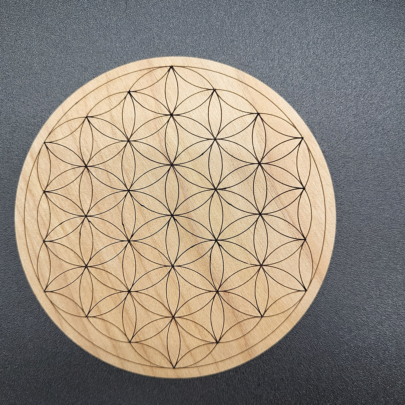 4" Seed of Life Wood Crystal Grid