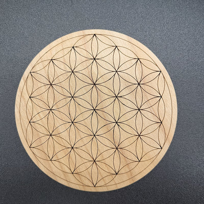 4" Seed of Life Wood Crystal Grid