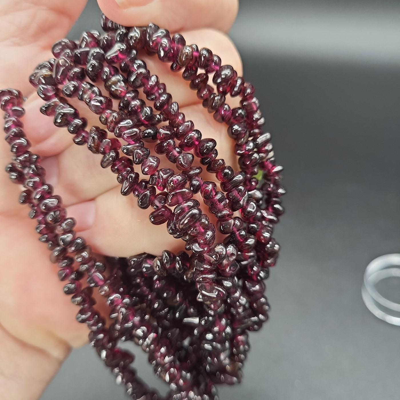 Garnet Chip Necklace 36"