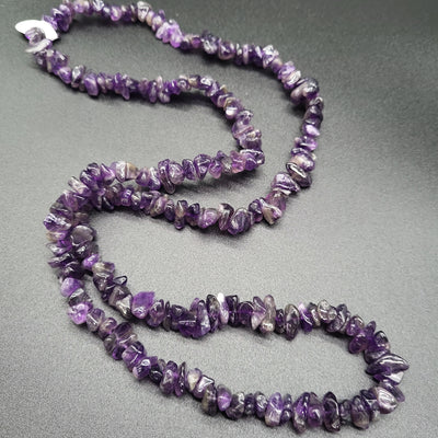 Amethyst Chip Necklace 36"