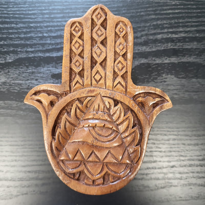 Hamsa Wood Box