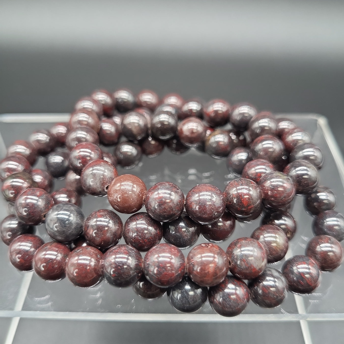 Bloodstone 8mm Beaded Bracelet