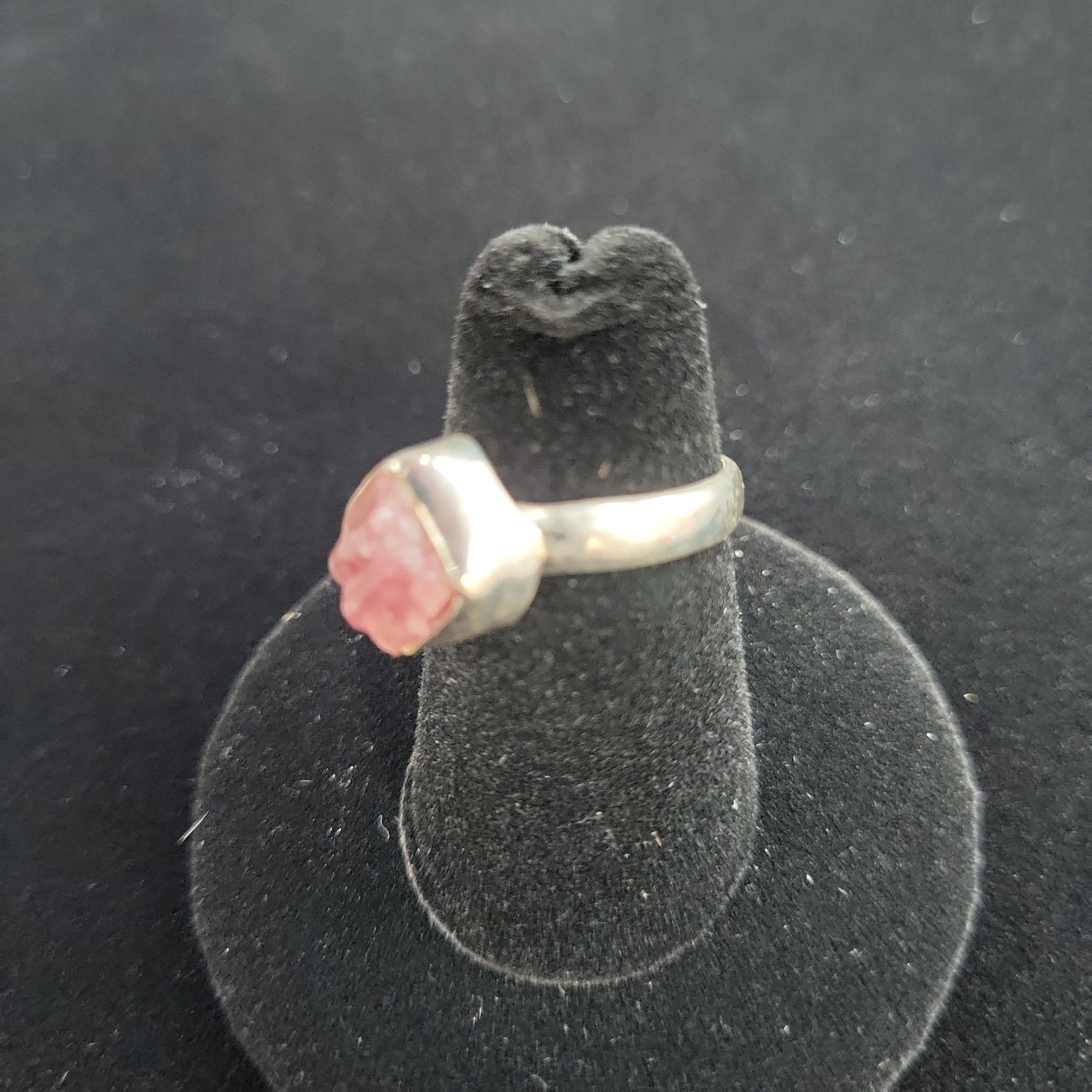 Sz 6 Pink Tourmaline Free Form Ring 925 Sterling Silver