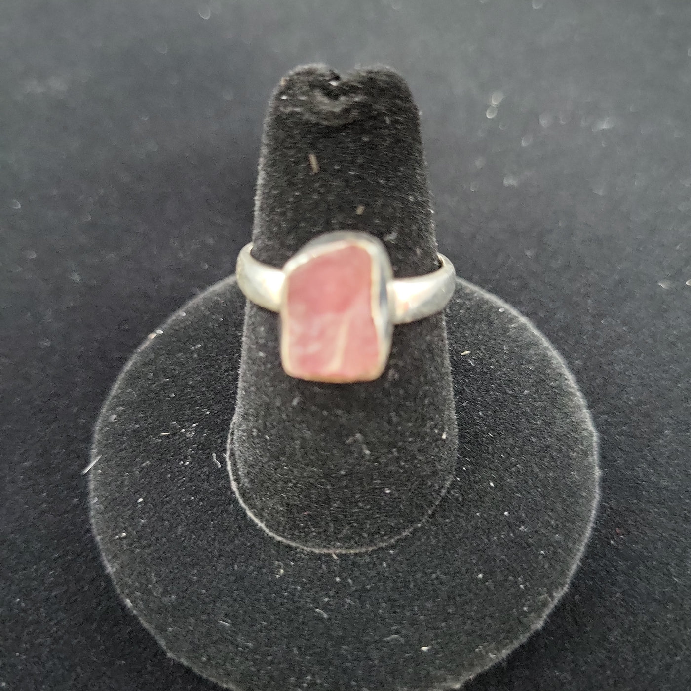 Sz 7.5 Pink Tourmaline Free Form Ring 925 Sterling Silver