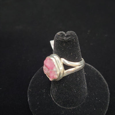 Sz 7.75 Pink Tourmaline Free Form Ring 925 Sterling Silver