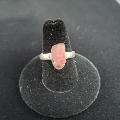 Sz 9.5 Pink Tourmaline Free Form Ring 925 Sterling Silver