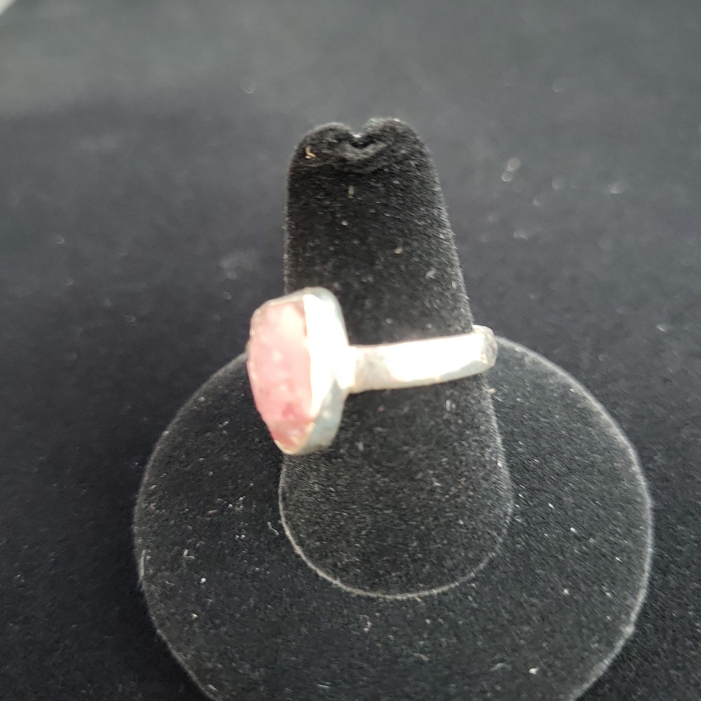 Sz 9.5 Pink Tourmaline Free Form Ring 925 Sterling Silver