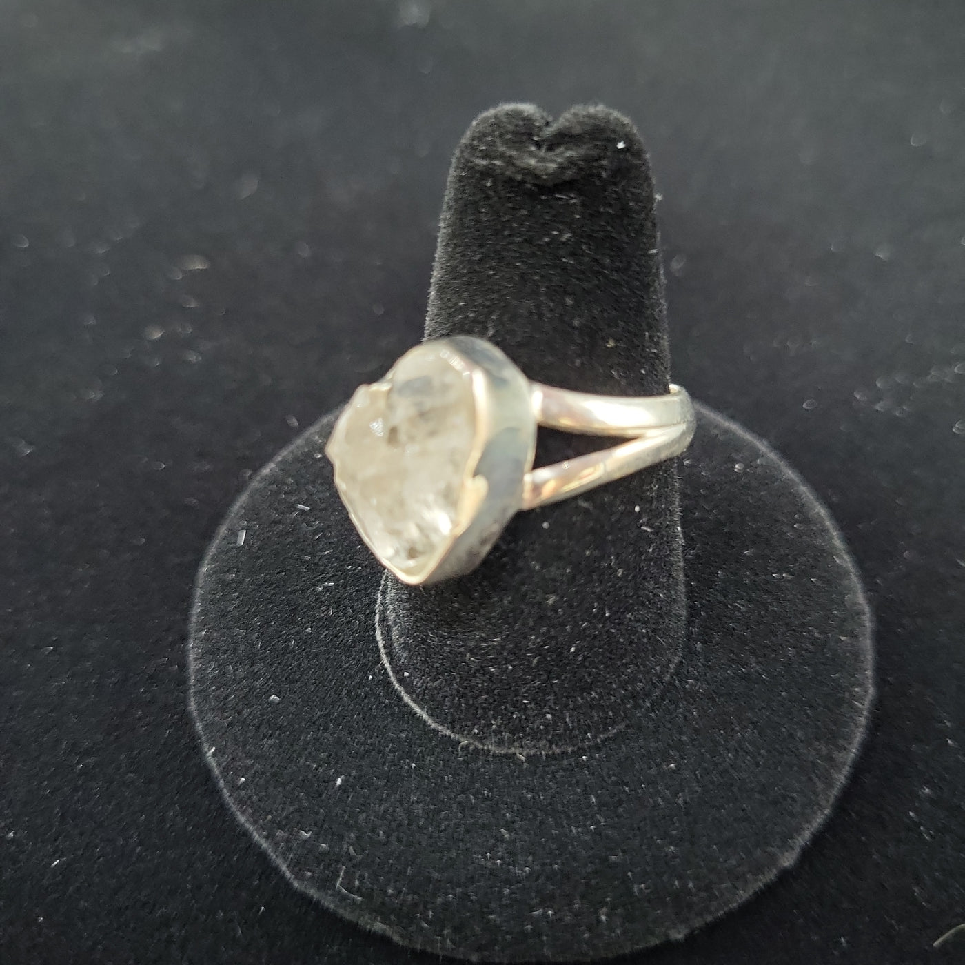 Sz8.5 Herkimer Diamond Ring 925 Sterling Silver