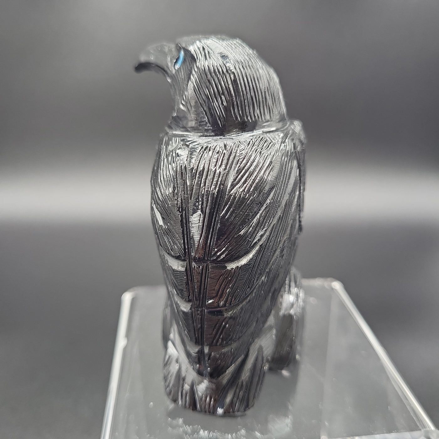 3.15" Black Onyx Raven Carved Statue