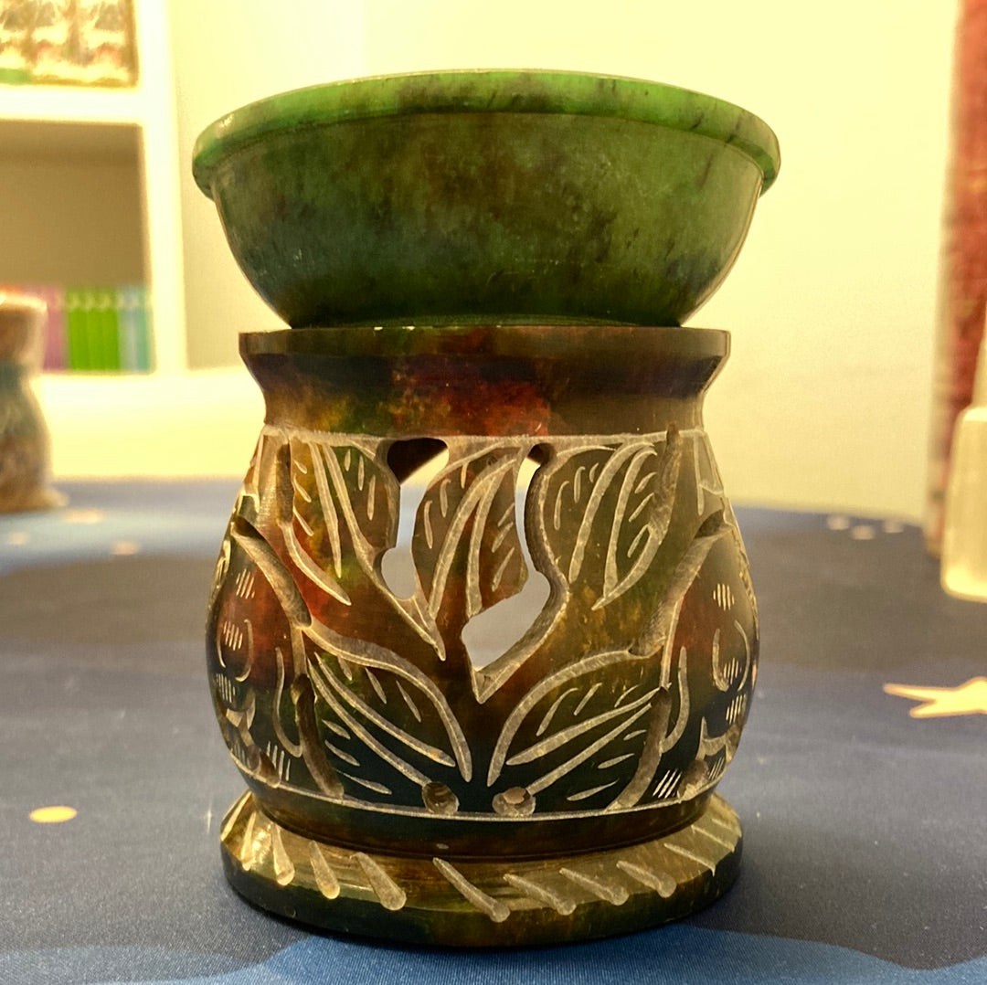 Multi Color Soapstone Incense/Oil Burner 3.25"