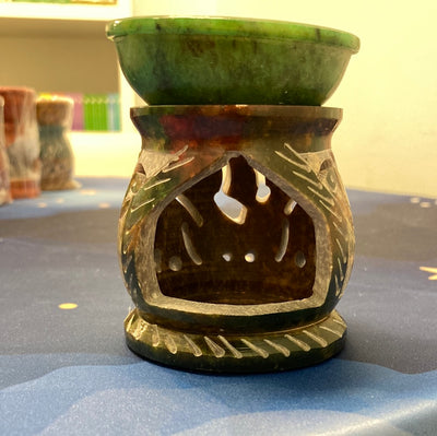 Multi Color Soapstone Incense/Oil Burner 3.25"