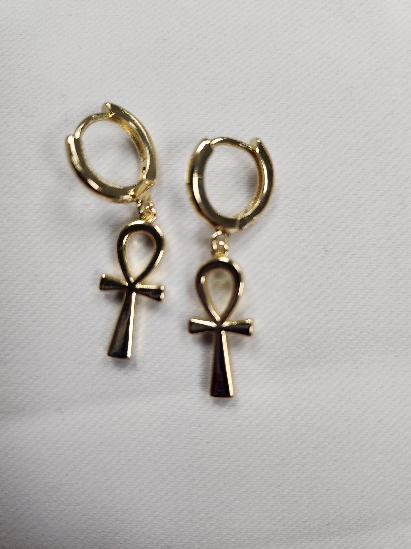 Ankh Golden Dangle Earrings