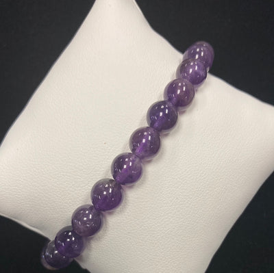 Amethyst 8mm- Beaded Bracelet