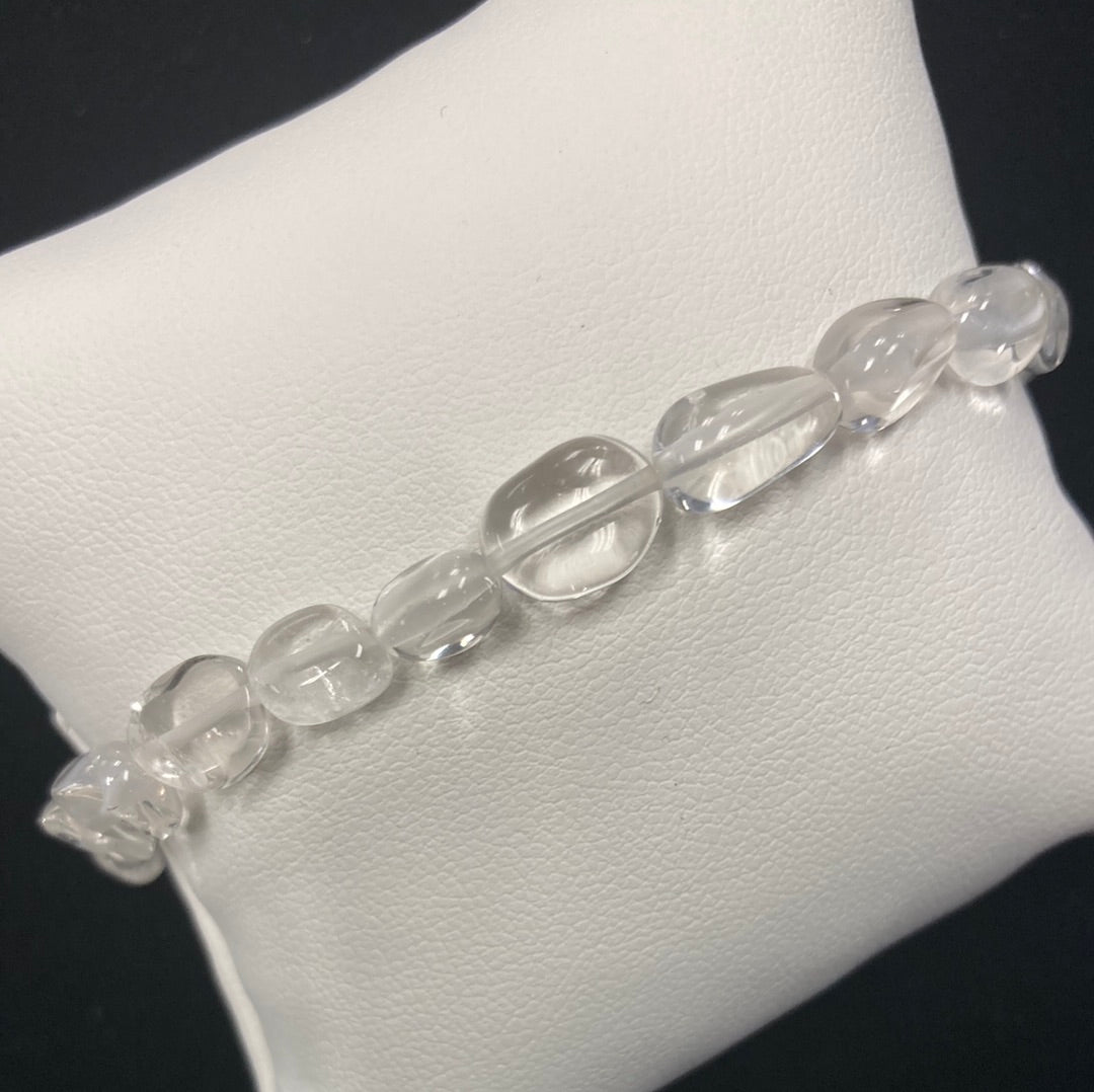 Clear Quartz -Freeform Beaded Bracelet