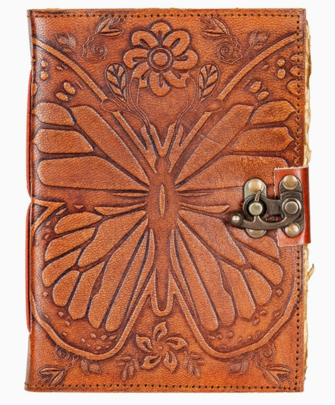 Butterfly Leather Journal #2978 -Light Brown