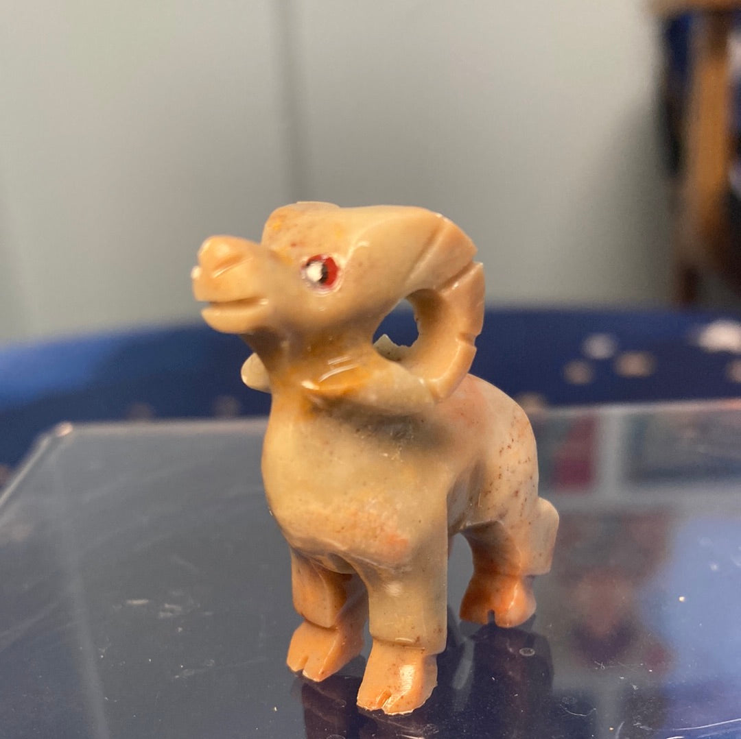 1.5" Ram Carved Jasper Spirit Animal