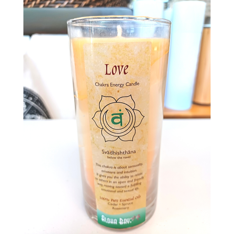 Love/Sacral Chakra Candle Glass Jar 11 oz