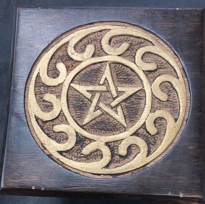 Pentagram Wood Carved Alter Table