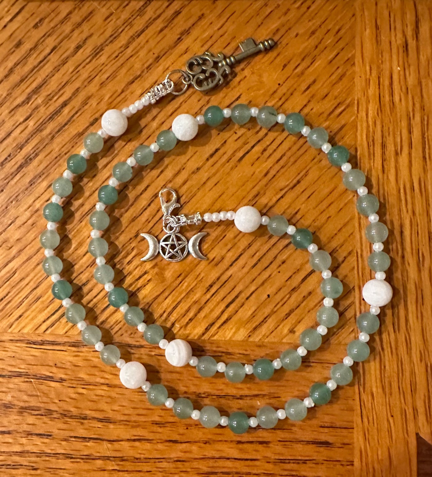 Devotional Prayer Beads with Aventurine and Moonstones  - 1