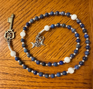 Devotional Prayer Beads with Lapis Lazuli and Moonstones  - 1