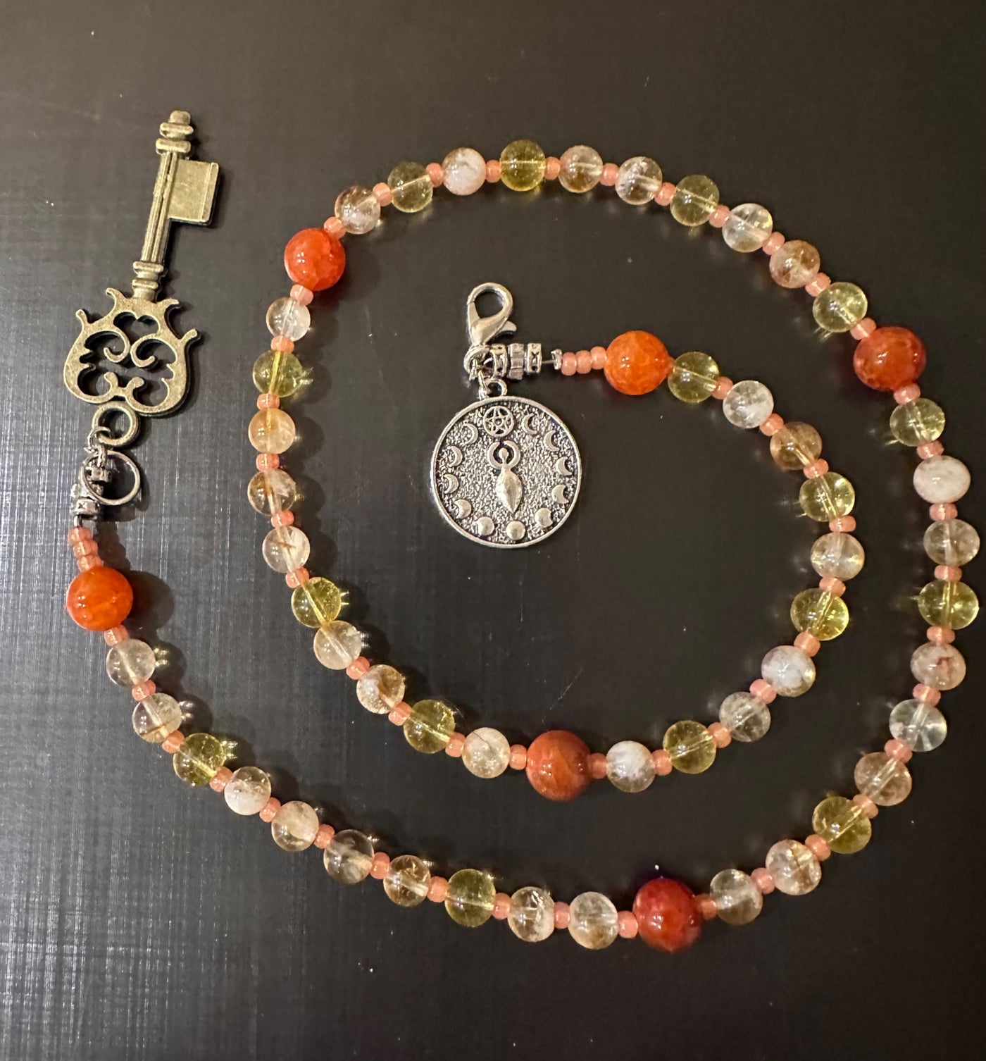 Devotional Prayer Beads with Citrine and Carnelian  - 1