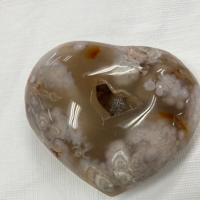 Cherry Blossom Agate Heart 2.7"