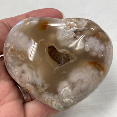 Cherry Blossom Agate Heart 2.7"