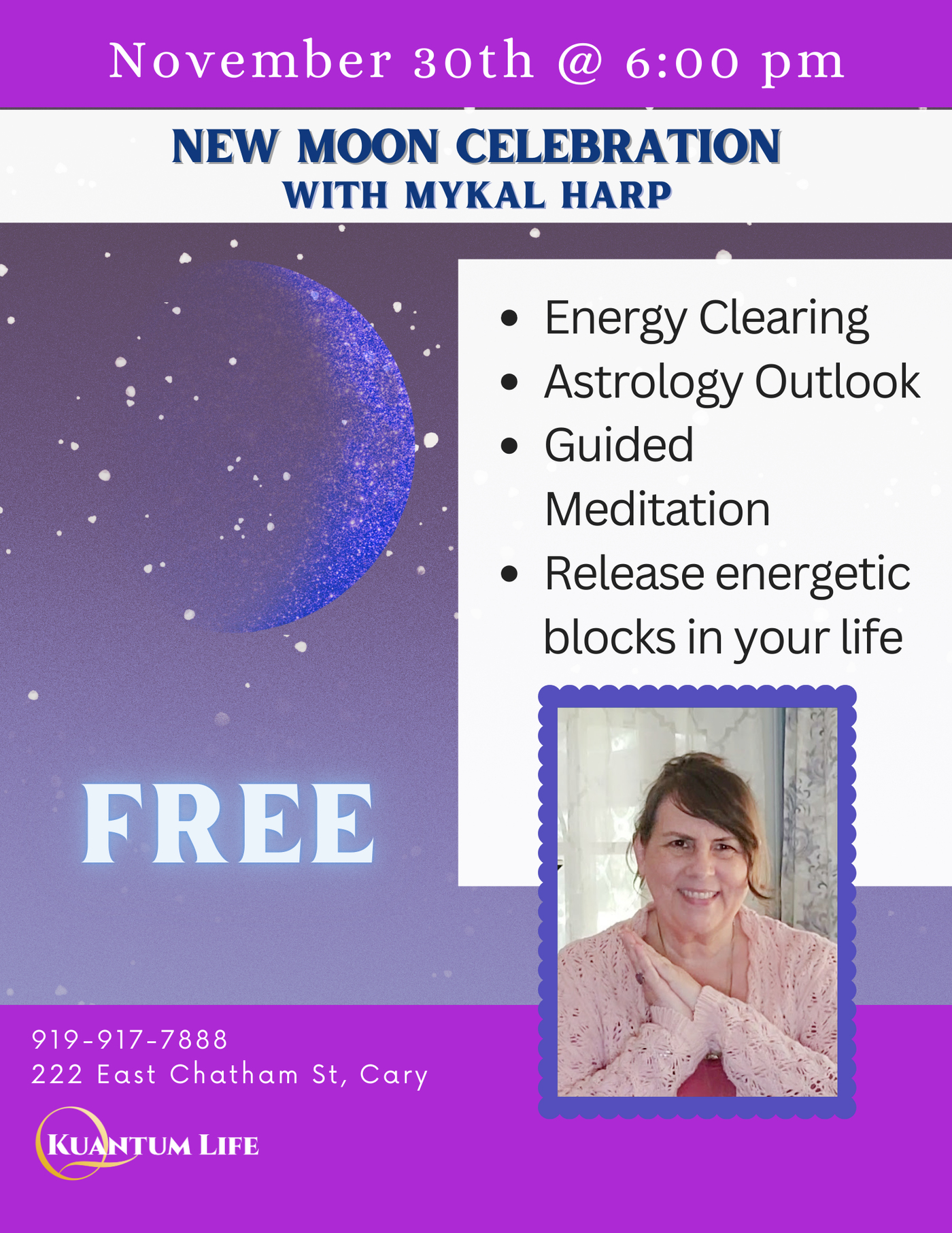 EVENT: 11/30 New Moon Celebration w/ Mykal