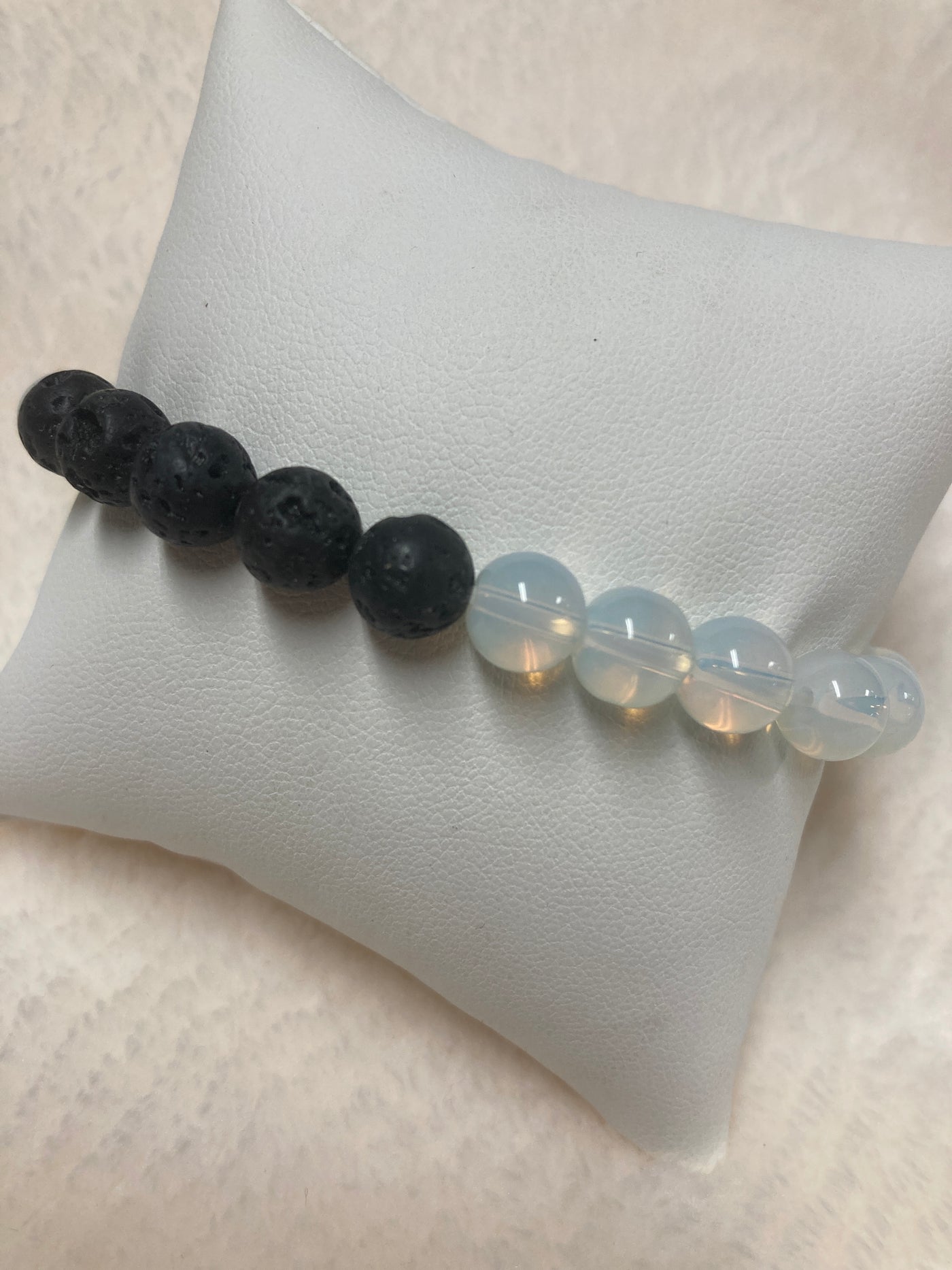 Opalite & Lava Bracelet 8mm