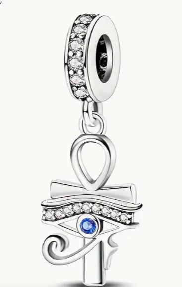 Silver Ankh & Eye of Horus Pendant & Necklace