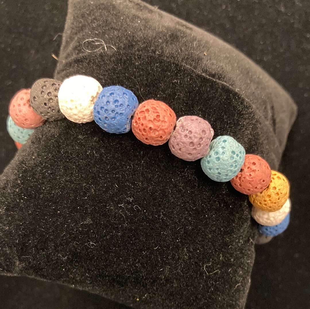 Lava Multicolor Bracelet w/ Cage Charm 8mm