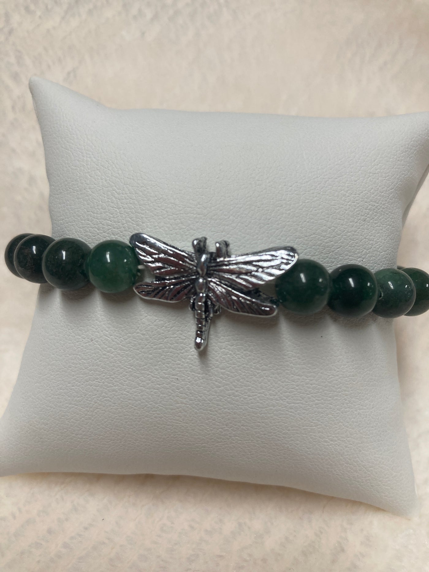 Aventurine w/Dragonfly Charm Bracelet 8mm