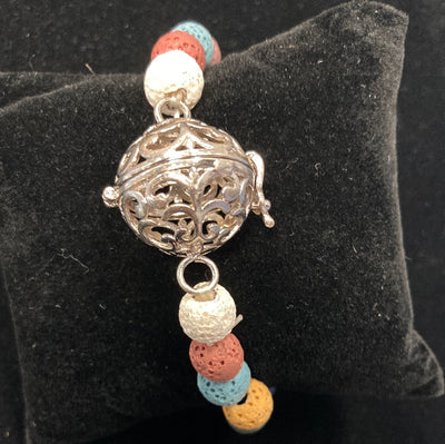 Lava Multicolor Bracelet w/ Cage Charm 8mm