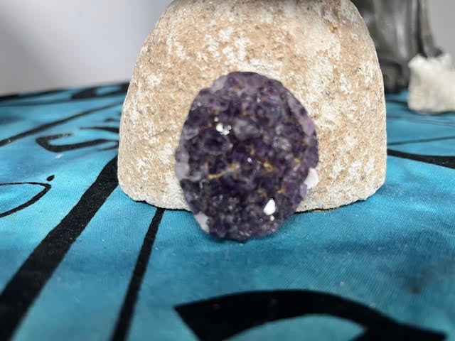 Amethyst Oval Druse Cluster Raw Crystal
