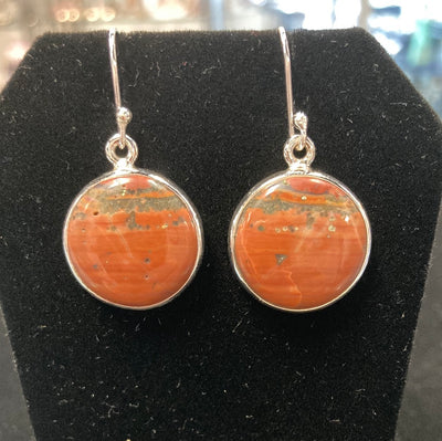 Ocean Jasper Round Dangle Earrings SS