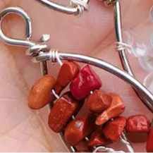 Red Jasper Chips Tree of Life and Eye shaped Pendant