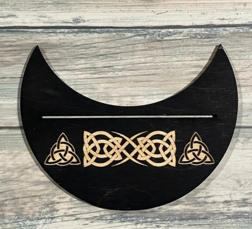 Celtic Single Card Holder Moon Shape