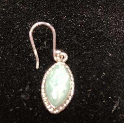 Amazonite Oval Dangle Earrings SS